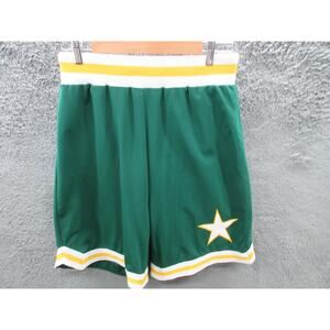 Vintage SPEEDLINE Men's Medium Green White Gold Basketball Shorts w/ Star